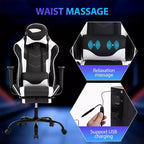 FDW Racing Gaming Chair Sedie da gioco con scrivania per computer Poggiatesta in pelle PU Supporto lombare e sedile girevole a 360°