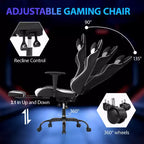 FDW Racing Gaming Chair Sedie da gioco con scrivania per computer Poggiatesta in pelle PU Supporto lombare e sedile girevole a 360°