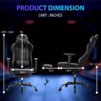 FDW Racing Gaming Chair Sedie da gioco con scrivania per computer Poggiatesta in pelle PU Supporto lombare e sedile girevole a 360°