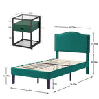 VECELO, cinq couleurs, cadre de lit plateforme rembourré 3 pièces avec tête de lit réglable et tables de chevet (ensemble de 2).