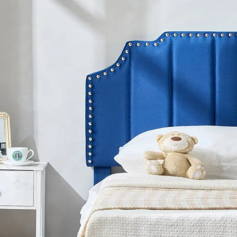 Ensembles de chambre à coucher, 15 styles au choix, ensemble 3 pièces avec lit rembourré à hauteur réglable et 2 tables de chevet - VECELO