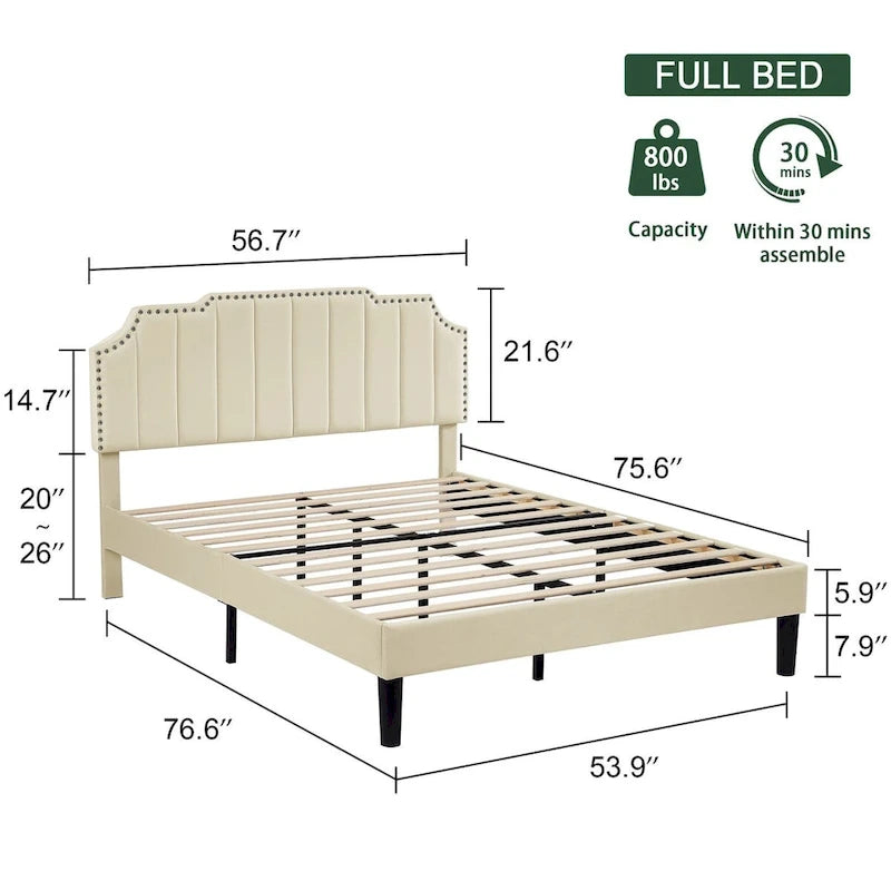 Ensembles de chambre à coucher, 15 styles au choix, ensemble 3 pièces avec lit rembourré à hauteur réglable et 2 tables de chevet - VECELO