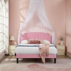 Ensembles de chambre à coucher, 15 styles au choix, ensemble 3 pièces avec lit rembourré à hauteur réglable et 2 tables de chevet - VECELO