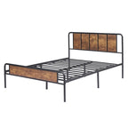 Taomika set 3 pezzi: letto e comodini stile industrial moderno