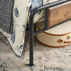 Taomika set 3 pezzi: letto e comodini stile industrial moderno