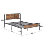 Taomika set 3 pezzi: letto e comodini stile industrial moderno