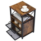 Taomika set 3 pezzi: letto e comodini stile industrial moderno