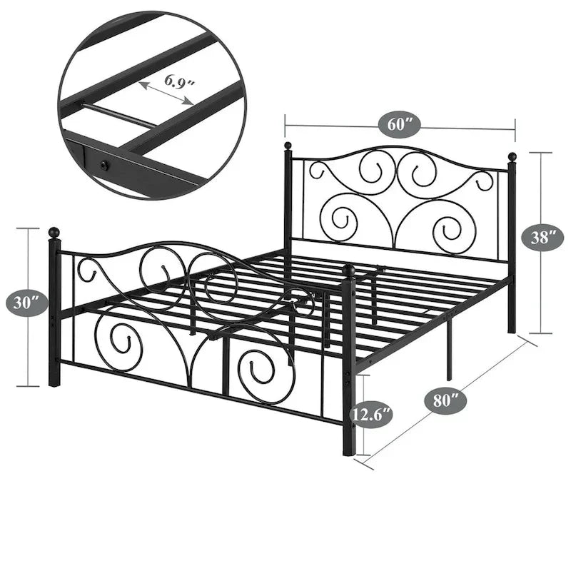 Ensemble de lit moderne 3 pièces Taomika comprenant un cadre de lit et une table de chevet.
