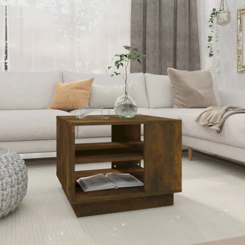 Table basse d'appoint pour salon, en bois usiné – 55 x 55 x 43 cm