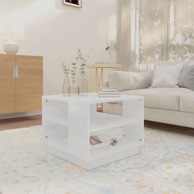 Table basse d'appoint pour salon, en bois usiné – 55 x 55 x 43 cm