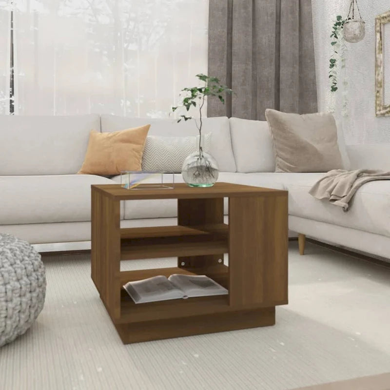 Table basse d'appoint pour salon, en bois usiné – 55 x 55 x 43 cm
