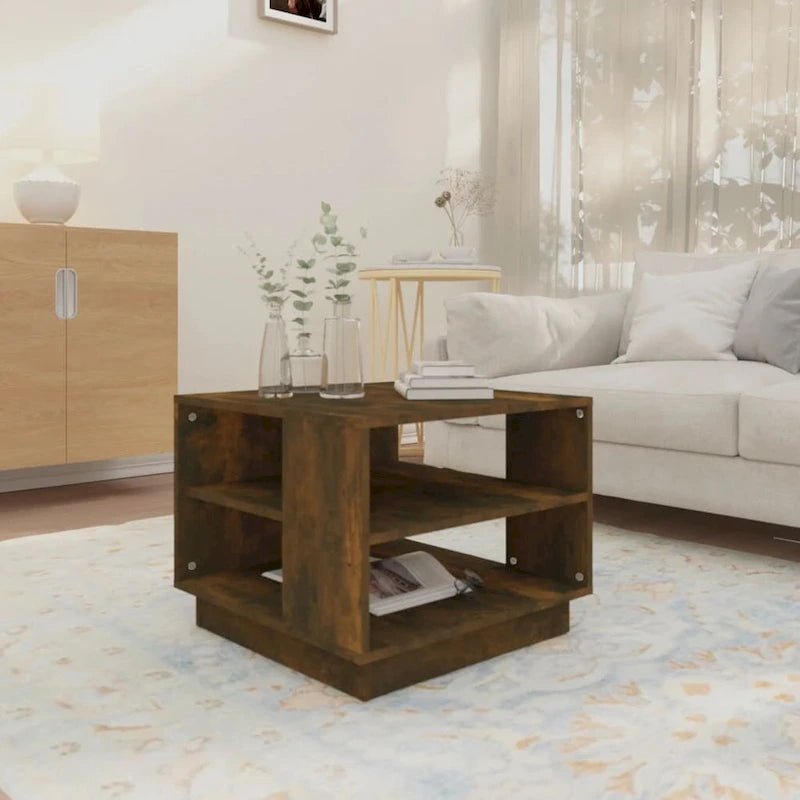 Table basse d'appoint pour salon, en bois usiné – 55 x 55 x 43 cm