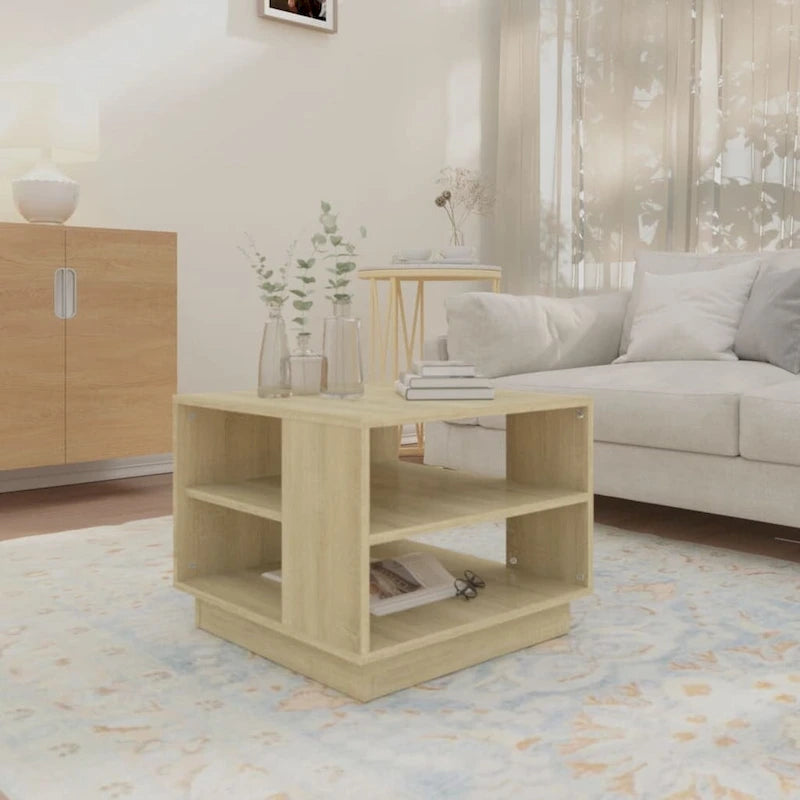 Table basse d'appoint pour salon, en bois usiné – 55 x 55 x 43 cm