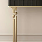 Console moderne en bois noir avec pieds dorés