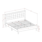 Ensemble de chambre à coucher East West Furniture Platform King Size avec 1 cadre de lit et tables de chevet - Tissu lin beige brume (Options de pièces)