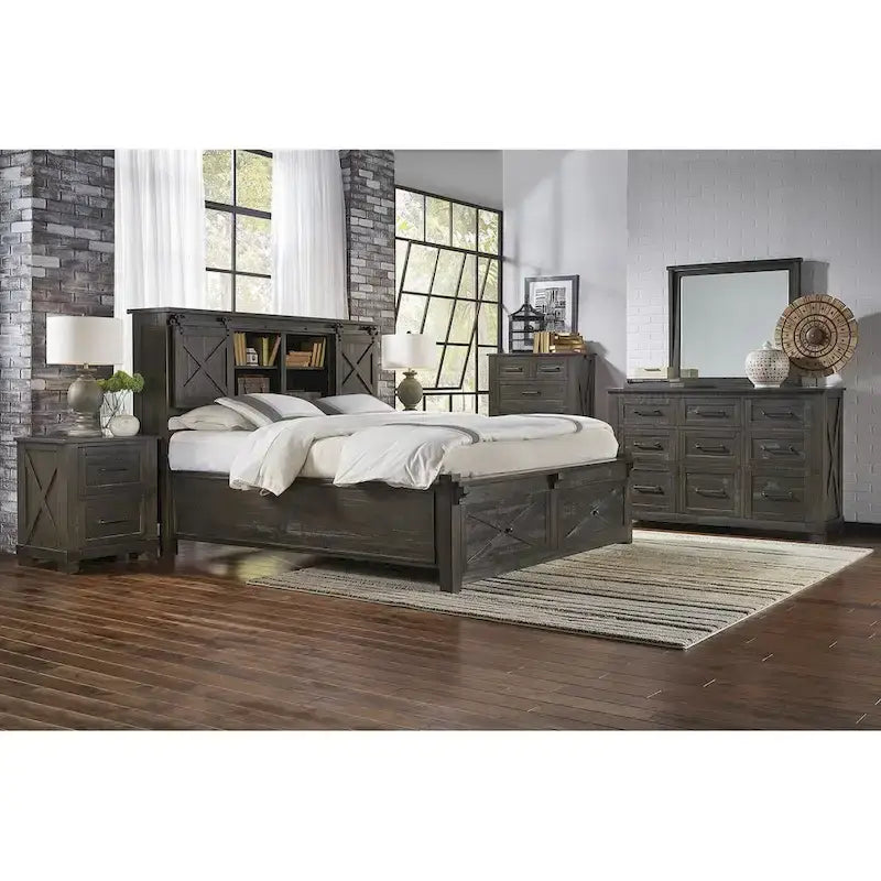 Collection de rangement 5 pièces en bois massif Simply Solid Sharla pour chambre à coucher