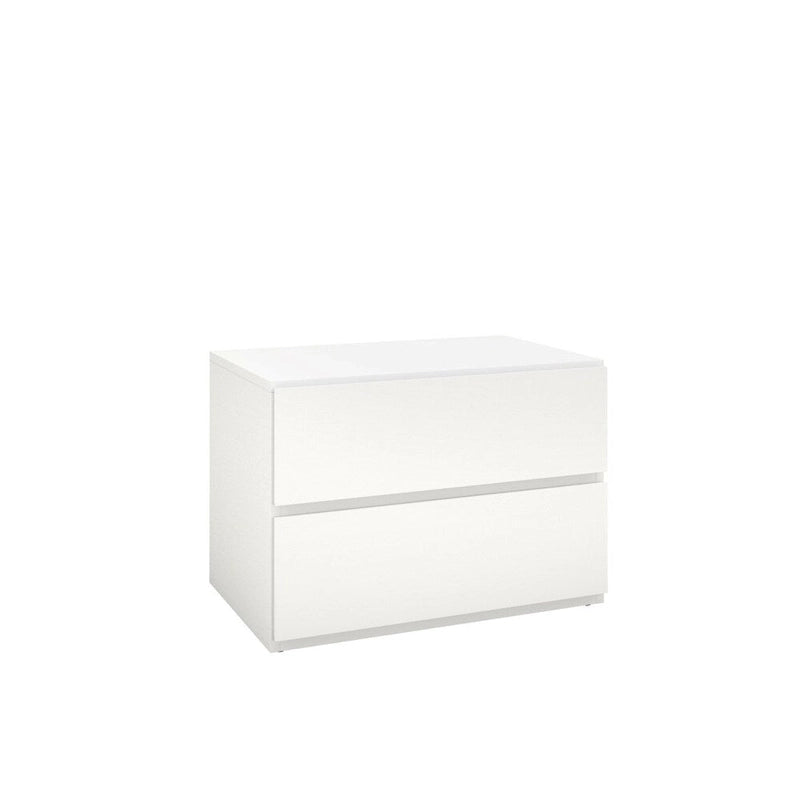Set camera da letto Nexera Denali 4 pezzi, Noce e Bianco