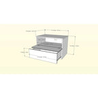 Set camera da letto Nexera Denali 4 pezzi, Noce e Bianco