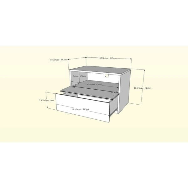 Set camera da letto Nexera Denali 4 pezzi, Noce e Bianco