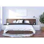 Set camera da letto Nexera Denali 4 pezzi, Noce e Bianco