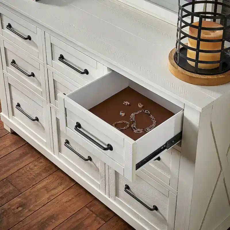 Collection de chambre à coucher Simply Solid Shanna en bois massif, 6 pièces avec rangement