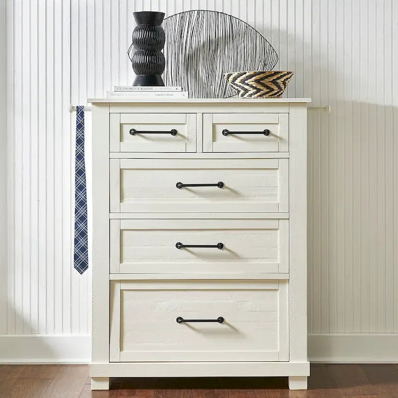Collection de chambre à coucher Simply Solid Shanna en bois massif, 6 pièces avec rangement