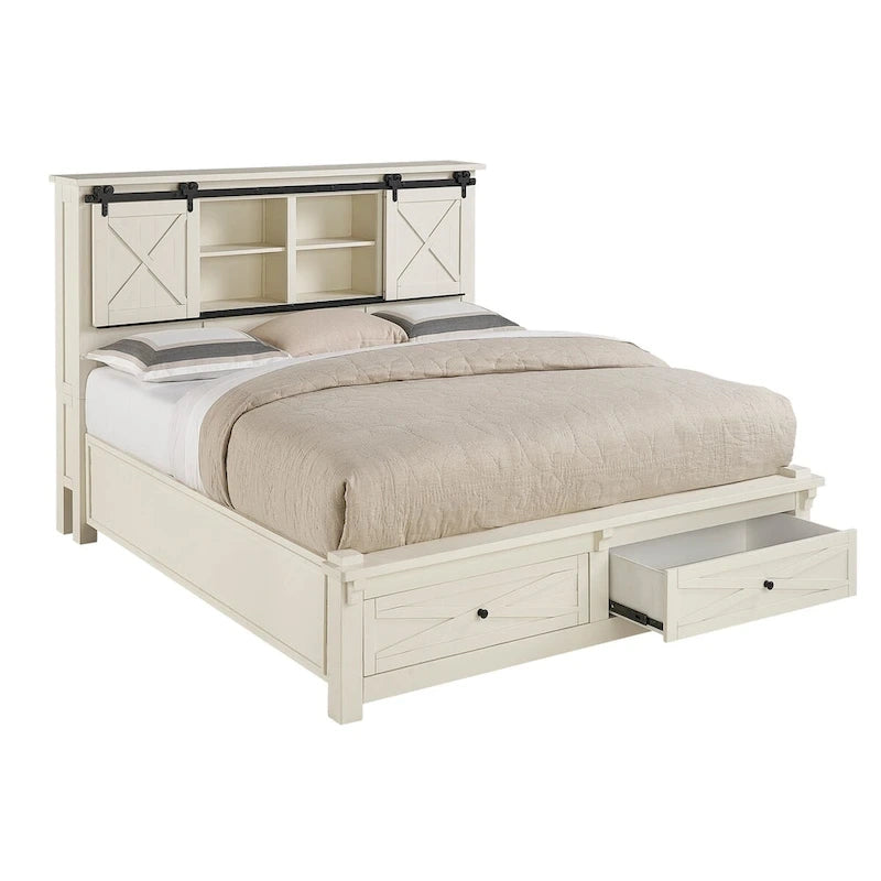 Collection de chambre à coucher Simply Solid Shanna en bois massif, 6 pièces avec rangement