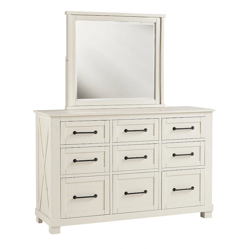 Collection de chambre à coucher Simply Solid Shanna en bois massif, 6 pièces avec rangement