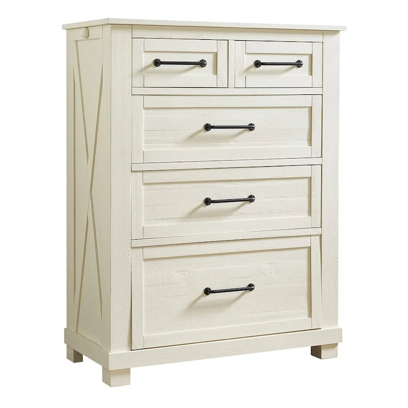 Collection de chambre à coucher Simply Solid Shanna en bois massif, 6 pièces avec rangement