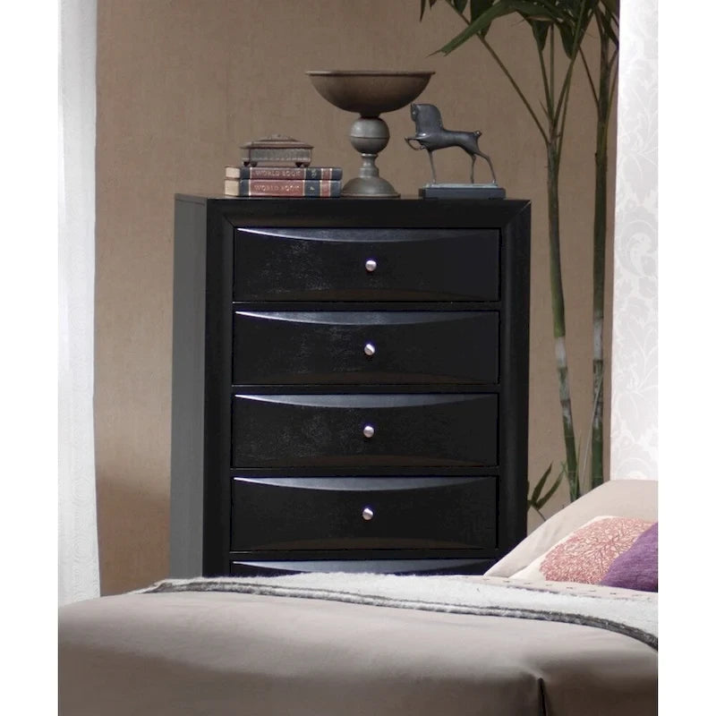 Ensemble de rangement 6 pièces Jazz Black pour chambre à coucher