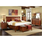 Collection de chambre à coucher Simply Solid Aiden en bois massif, 6 pièces, pour lit queen