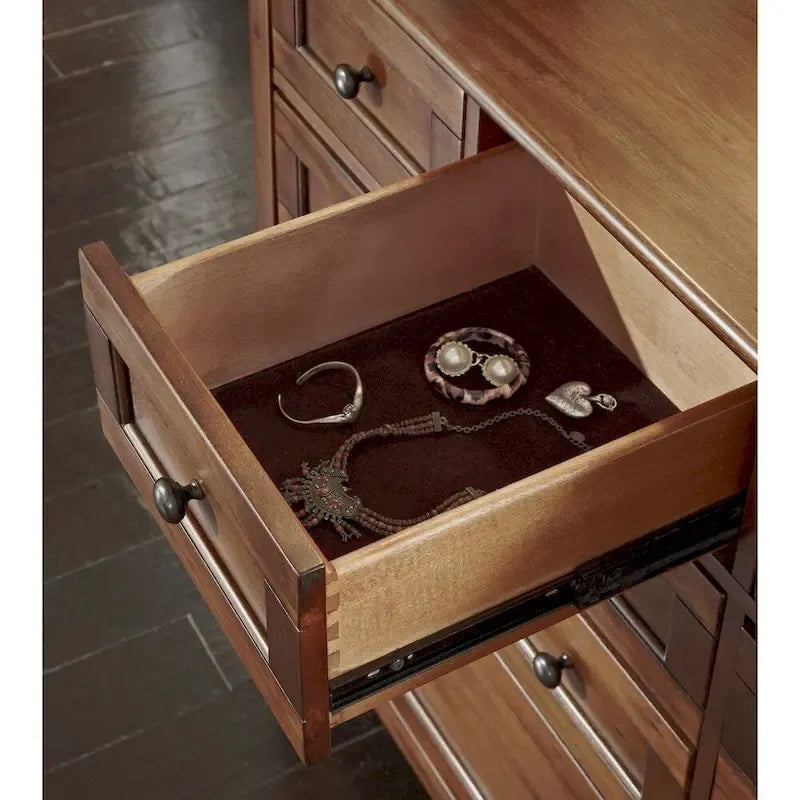 Collection de chambre à coucher Simply Solid Aiden en bois massif, 6 pièces, pour lit queen