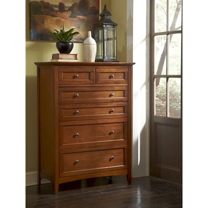 Collection de chambre à coucher Simply Solid Aiden en bois massif, 6 pièces, pour lit queen