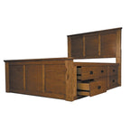 Ensemble de chambre à coucher Aira 3 pièces en bois massif avec rangement pour lit king size