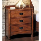 Ensemble de chambre à coucher Aira 3 pièces en bois massif avec rangement pour lit queen