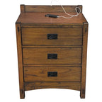 Ensemble de chambre à coucher Aira 3 pièces en bois massif avec rangement pour lit queen