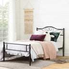Ensemble de chambre à coucher 3 pièces comprenant un cadre de lit plateforme noir et un ensemble de 2 tables de chevet