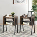 Ensemble de chambre à coucher 3 pièces comprenant un cadre de lit plateforme noir et un ensemble de 2 tables de chevet