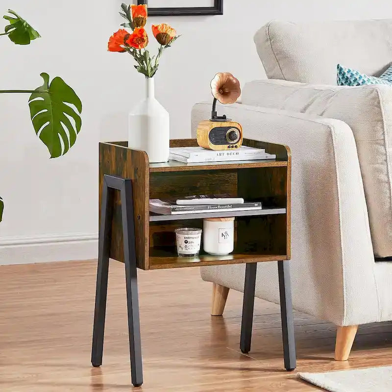 Ensemble de chambre à coucher 3 pièces comprenant un cadre de lit plateforme noir et un ensemble de 2 tables de chevet