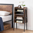 Ensemble de chambre à coucher 3 pièces comprenant un cadre de lit plateforme noir et un ensemble de 2 tables de chevet