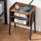 Ensemble de chambre à coucher 3 pièces comprenant un cadre de lit plateforme noir et un ensemble de 2 tables de chevet