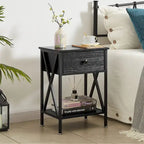 Ensemble de chambre à coucher Javlergo 3 pièces avec cadre de lit plateforme en métal et ensemble de 2 tables de chevet
