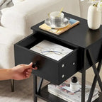 Ensemble de chambre à coucher Javlergo 3 pièces avec cadre de lit plateforme en métal et ensemble de 2 tables de chevet