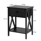 Ensemble de chambre à coucher Javlergo 3 pièces avec cadre de lit plateforme en métal et ensemble de 2 tables de chevet