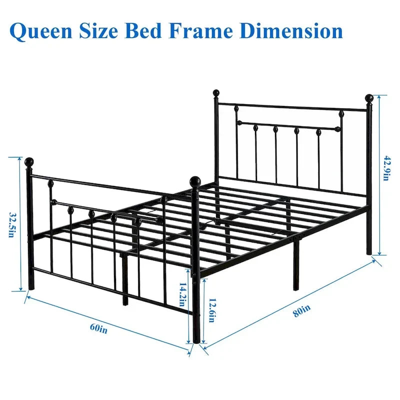 Ensemble de chambre à coucher Javlergo 3 pièces avec cadre de lit plateforme en métal et ensemble de 2 tables de chevet