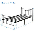 Ensemble de chambre à coucher Javlergo 3 pièces avec cadre de lit plateforme en métal et ensemble de 2 tables de chevet