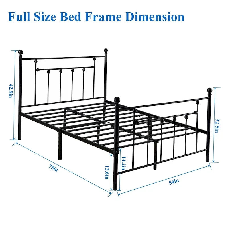 Ensemble de chambre à coucher Javlergo 3 pièces avec cadre de lit plateforme en métal et ensemble de 2 tables de chevet