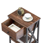 Ensemble de chambre à coucher Javlergo 3 pièces avec cadre de lit plateforme en métal et ensemble de 2 tables de chevet