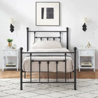 Ensemble de chambre à coucher Javlergo 3 pièces avec cadre de lit plateforme en métal et ensemble de 2 tables de chevet