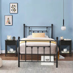 Ensemble de chambre à coucher Javlergo 3 pièces avec cadre de lit plateforme en métal et ensemble de 2 tables de chevet